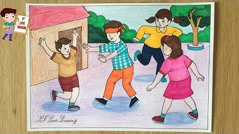 Cách vẽ bố cục trong tranh sinh hoạt | Vẽ tranh trò chơi dân gian | Các bước vẽ tranh sinh hoạt