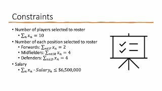 Progress Report of Using Linear Programming to Optimize an MLS Roster
