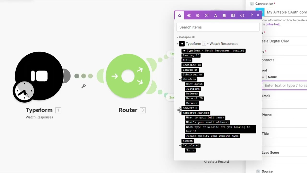 Make.com lead capture automation tutorial screenshot