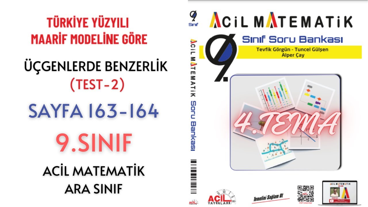 9.Sınıf Soru Bankası Üçgenlerde Benzerlik Test-2 (Sayfa 163-164)