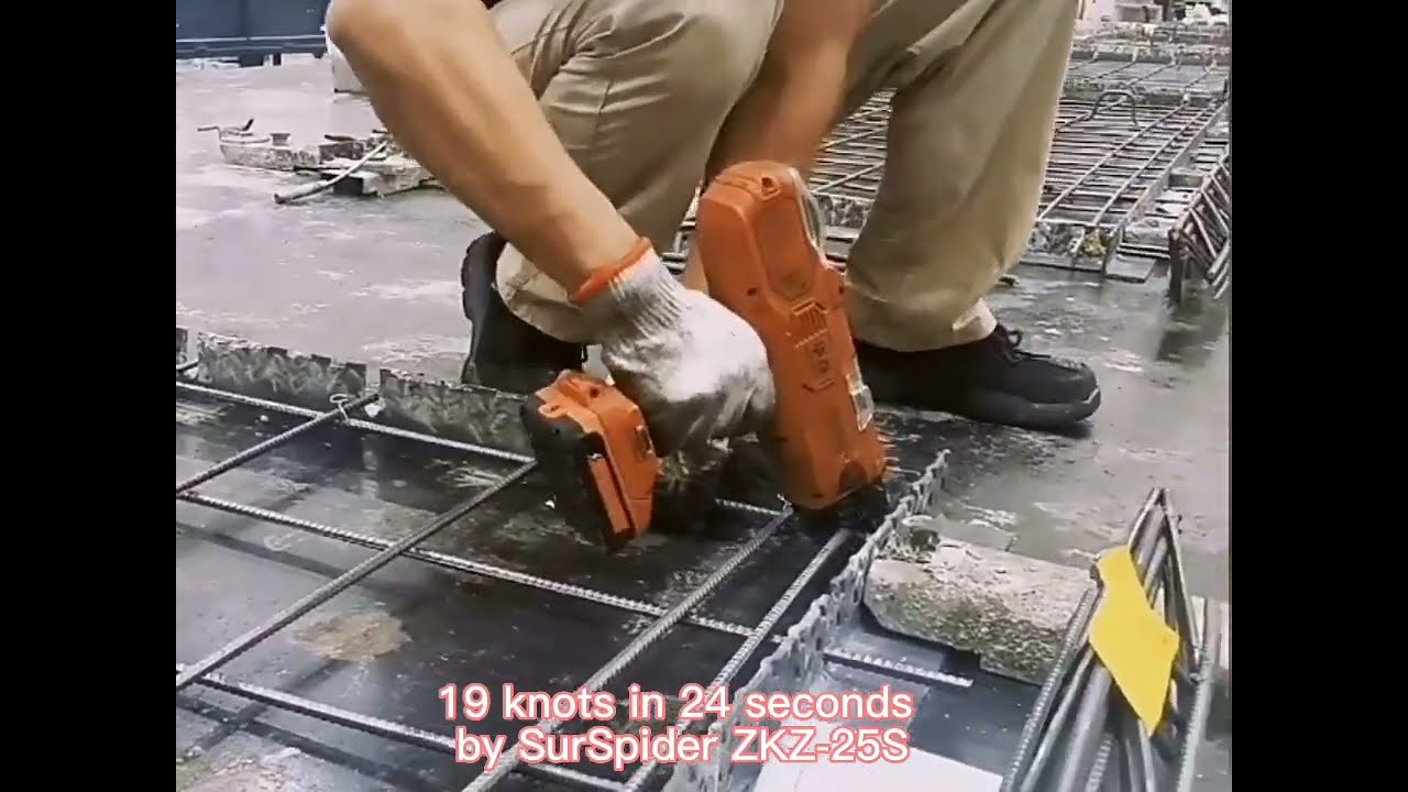 knots in 24 seconds by SurSpider rebar tier,you must need one if you
