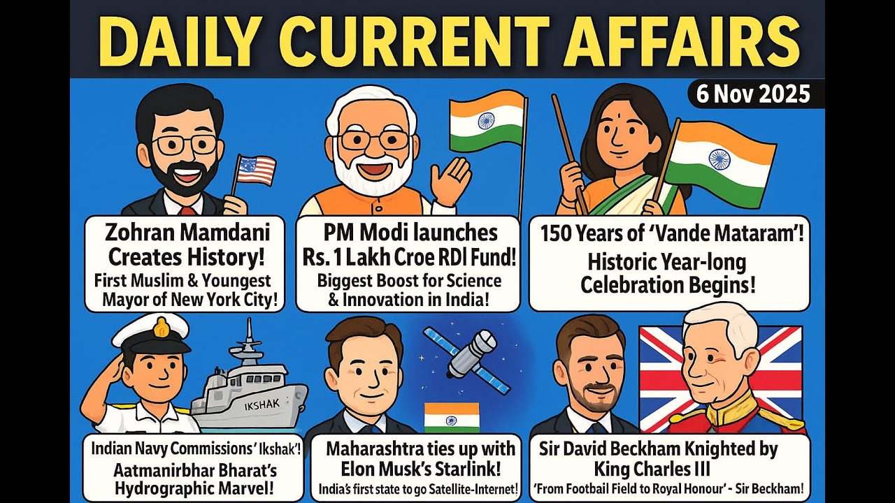 6 November 2025 Current Affairs | Daily Current Affairs | Bank | SSC ...