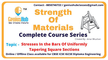 Stresses In the Bars Of Uniformly Tapering Square Sections | Strength Of Materials | Genius Hub