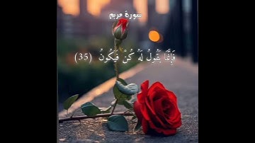سورة مريم،،  الأية 35--36--37--38 ♡♡♡♡🌺🌷🌷🌺🌺