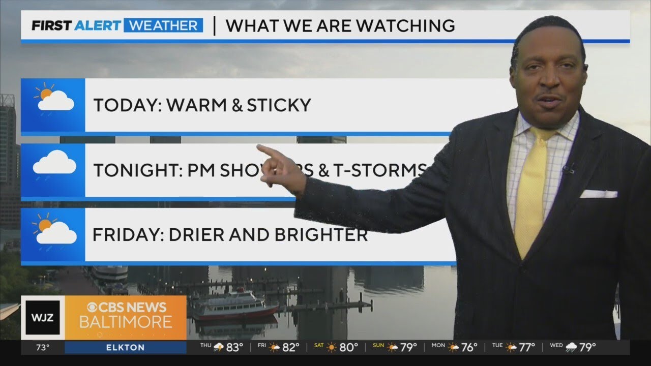 Warm and sticky weather Thursday in Maryland, rain in the evening - YouTube