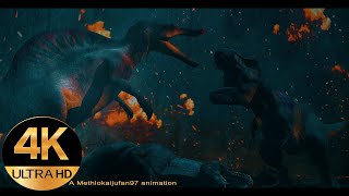Rexy And Spinosaurus Vs Giga /Full Fight Scene/Epic/3d Animation /4k