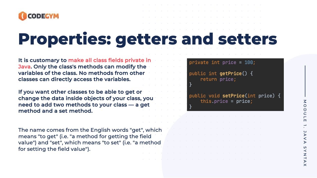 Getters and Setters Methods in Java Getters And Setters Methods In Java