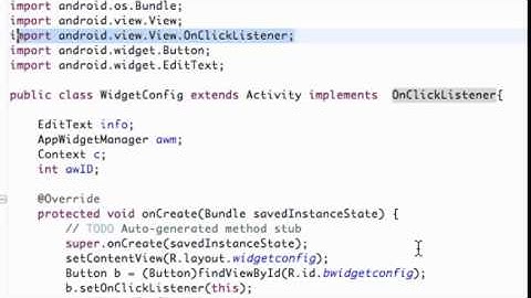 Android Application Development Tutorial   165   Setting up Widget Configuration Class