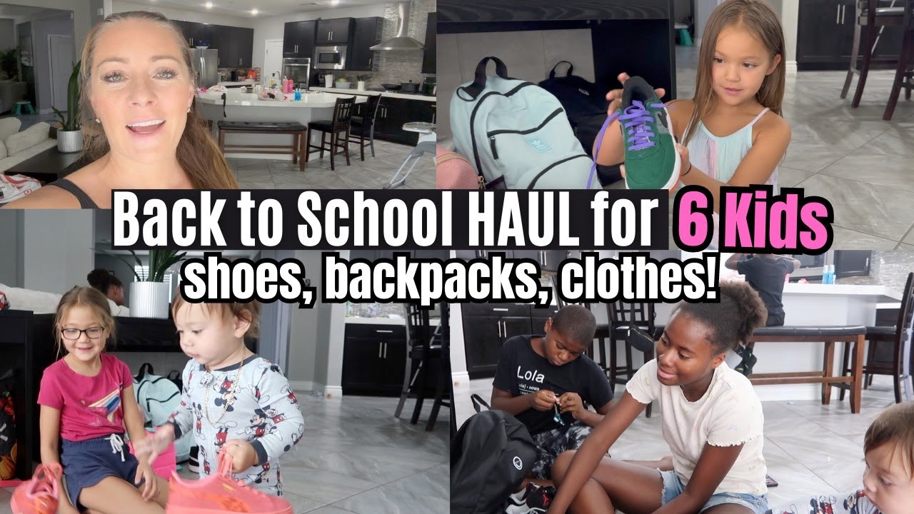 Affordable Back To School Haul for 6 kids!! New Shoes, Backpacks, Clothes , Essentials I Mom of 6