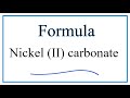 Nickel and Carbonate Compounds