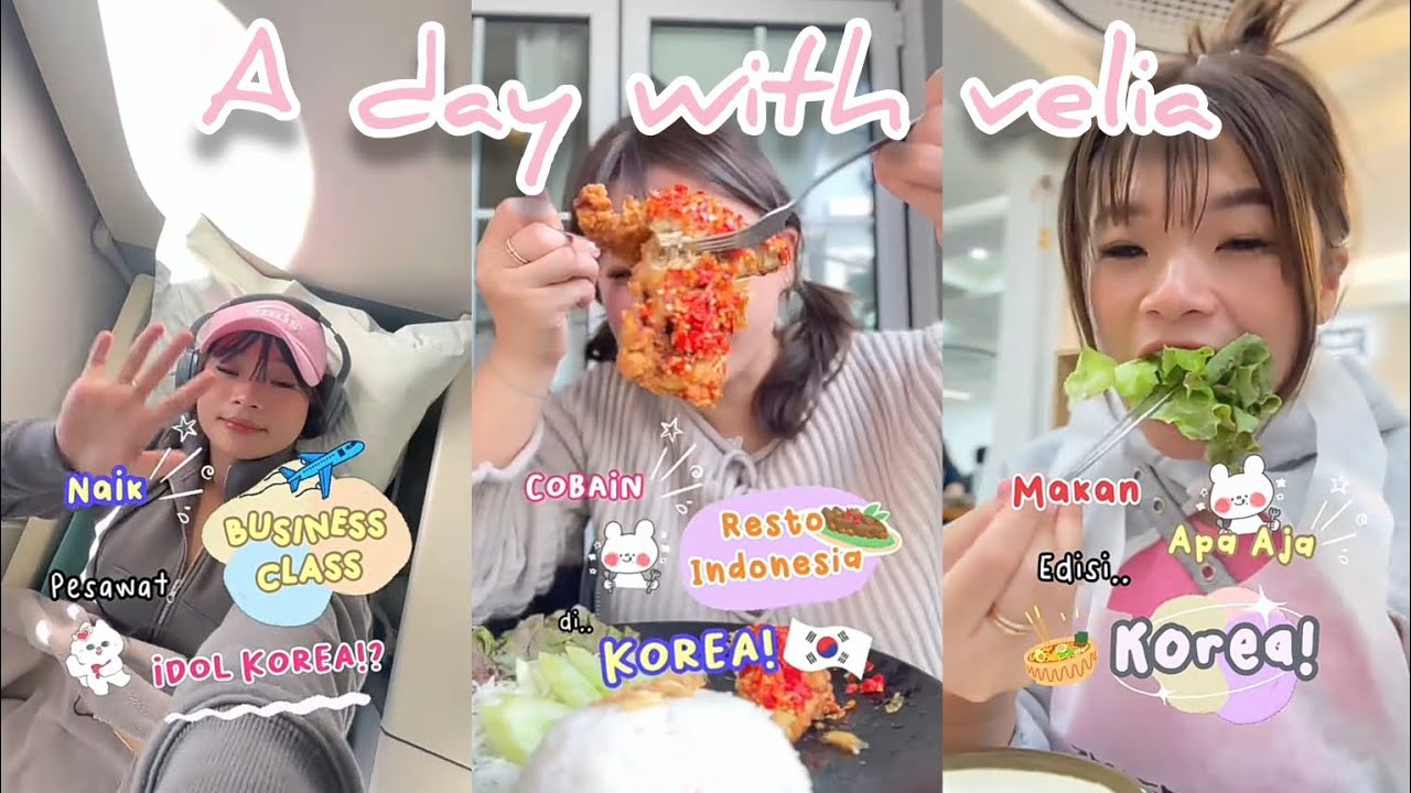 MAKAN APA AJA EDISI DI KOREA🌸🍒🍭🍬A DAY WITH VELIA 😍