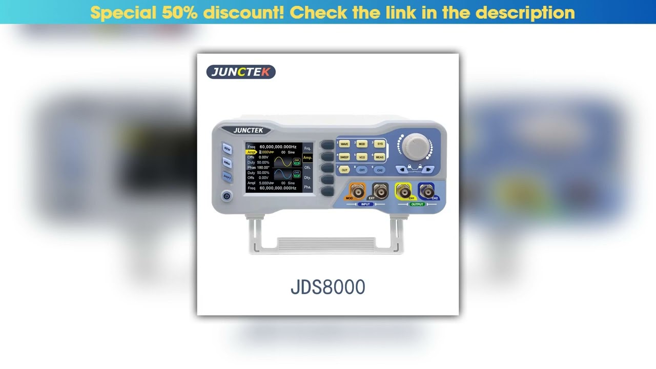 Review JUNCTEK JDS8060 8080 Dual Channel Function Arbitrary Waveform Signal Generator Source 275MSa