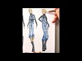Fashion sketch tutorial by ZEYNEP DENİZ-quick marker rendering/denim