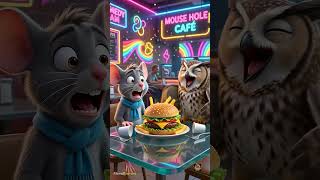 Mouse owl burger challenge #3danimation #burger #cooking #animatedshort