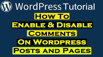 How to Enable and Disable Comments in WordPress Post - English WordPress Tutorial