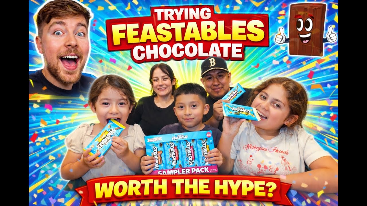TRYING MrBeast FEASTABLES CHOCOLATE!!