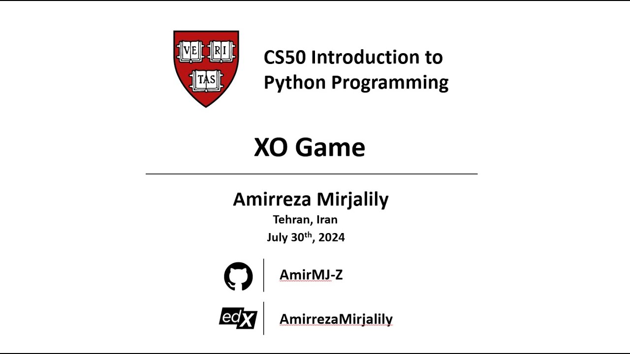 CS50 Introduction to Python Final Project - Amirreza Mirjalily - YouTube
