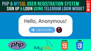 Creating User Registration System Sign Up And Login Using Telegram Login Widget - PHP MySQL HTML CSS screenshot 5