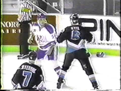 Barry Potomski (R.I.P.) vs Jim Kyte  -  Phoenix vs Las Vegas IHL Dec 28/94