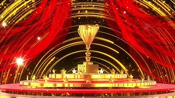 Dynamic background video material of red silk particle Award