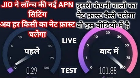 101 MB/s Speed • Jio New APN Setting • Working All Network • Top New APN Setting For Jio • Internet