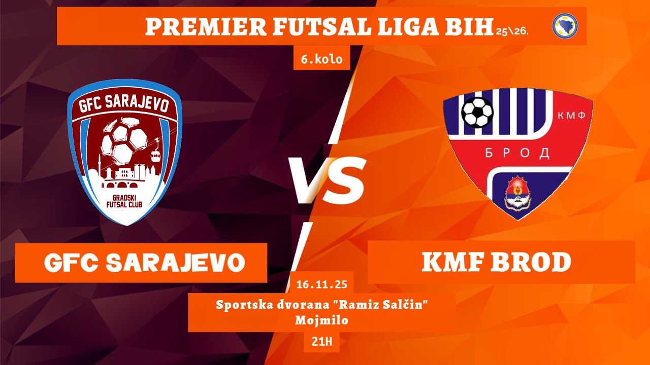 GFC Sarajevo vs KMF Brod | Premier futsal liga BIH 25/26 | 6. kolo