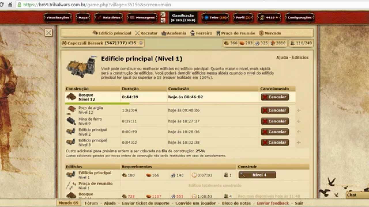 Tribal Wars Modo Ataque modo fácil, primeiros 30 dias Dia 02 e 03