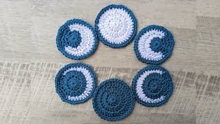 Crochet Moon Phases: New, Full, Crescent, Gibbous