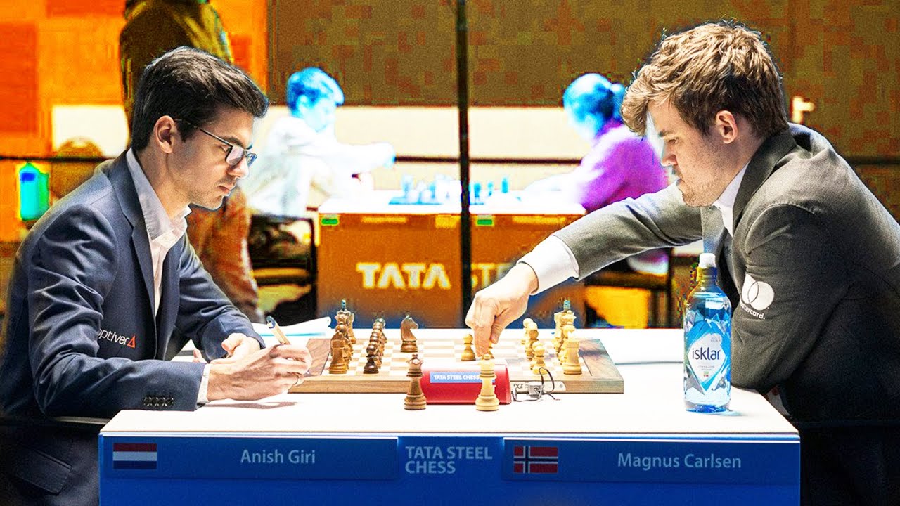 GM Anish Giri DEFEATS Magnus Carlsen. #chess #checkmate #chesstok #aje