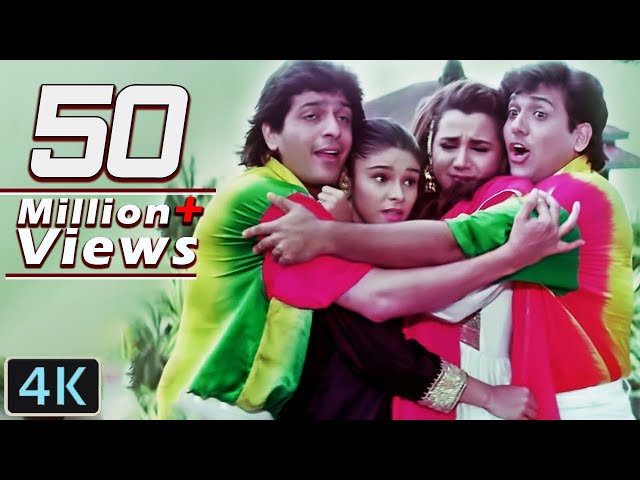 'O Lal Dupatte Wali' Full 4K Video Song - Govinda, Chunky Pandey, Rageshwari | Kumar Sanu | Aankhen class=