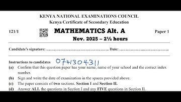 QTN 20 KCSE 2025 MATHEMATICS PAPER 1 (MATRICES)