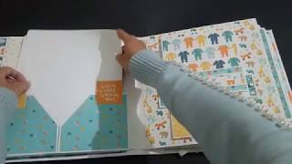 Bundle of Joy | Baby Boy Album Idea | Echo Park Hello Baby Boy Scrapbook Idea