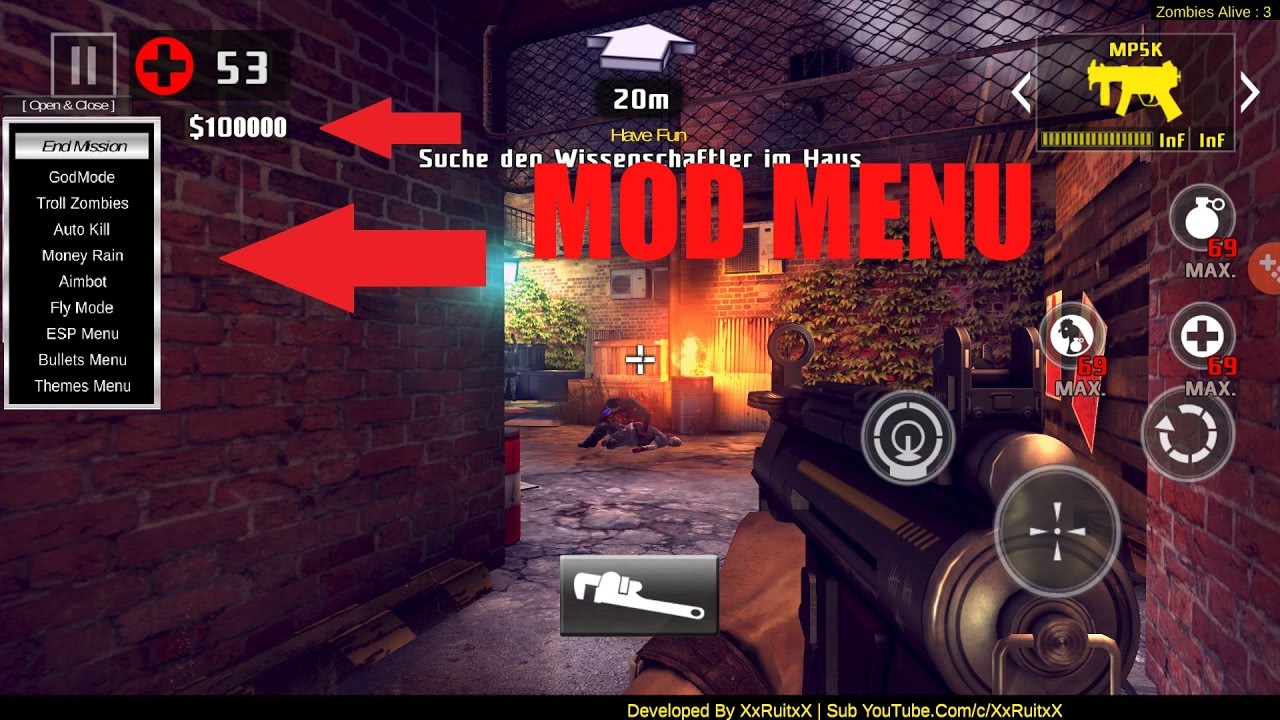 Dead Trigger 2 V1.2.1 Mod Menu Auto Kill Aimbot Money
