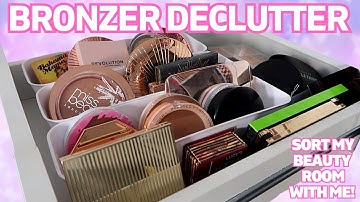 BRONZER DECLUTTER 2023! SORT MY BEAUTY ROOM WITH ME | Luce Stephenson