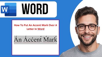 How To Put An Accent Mark Over A Letter In Word
