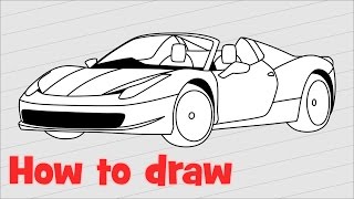 Hello! today i'll show you how to draw a car ferrari 458 spider. step
by drawing tutorial for kids and beginners. follow the red dot try
same st...