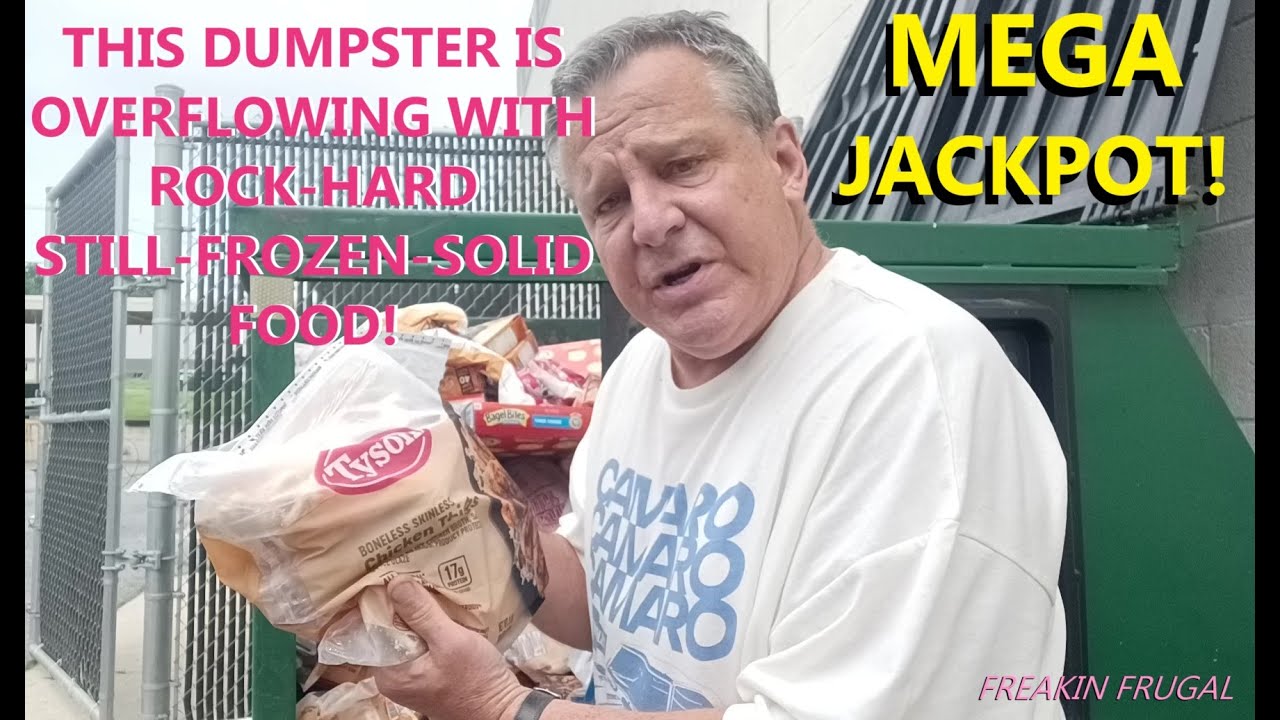 MASSIVE HAUL! HUNDREDS OF $$ OF FROZEN CHICKEN & SALMON RESCUED!  NEVER SEEN ANYTHING LIKE IT Part 1