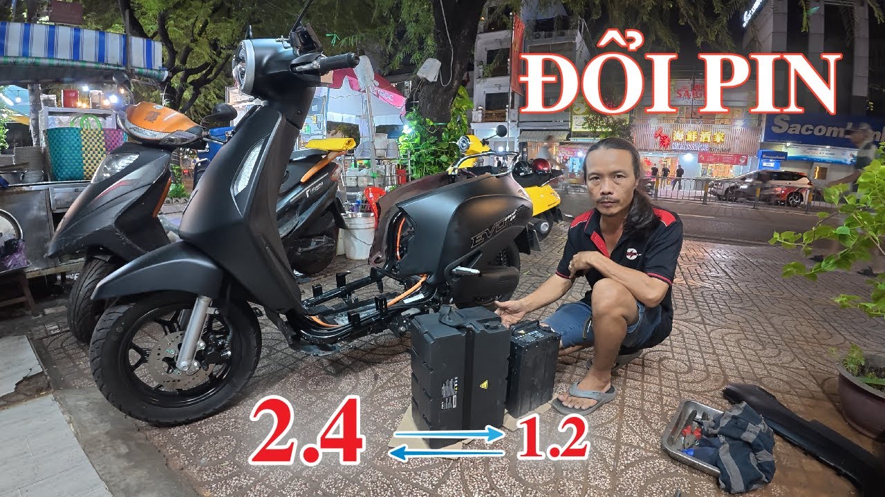 ĐỔI PIN 1.2 THÀNH 2.4 CHO EVO GRAND LITE