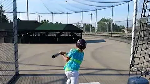 Addison at the batting cage Slow Motion