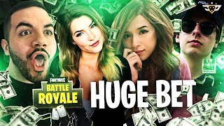 POKIMANE, KITTYPLAYS, AND CIZZORZ MAKE ME A HUGE BET! BEST ENDING EVER! (Fortnite: Battle Royale)