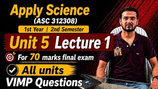 Famous Chemistry Unit 5 Lecture 1 Applied Science ASC 312308 VIMP TOPICS Revision K SCHEME MSBTE Net Worth