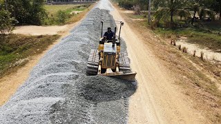 Best Skill Bulldozer KAMATSU D20P Working Build Road, Build New Road By Bulldozer
