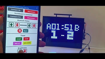 Android Arduino based basic scoreboard with timer and characters, built with SCOREDUINO DMD module