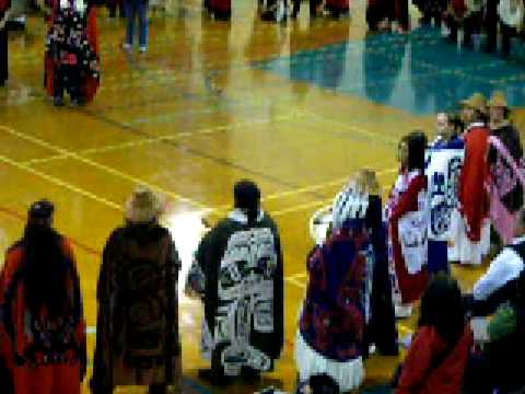 All native 2009 Tsimshian from all over Christine Smith Men's chalenge song Vancouver tshimpians