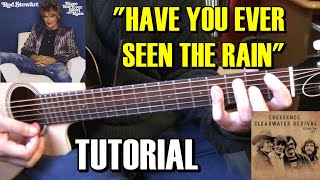 Video thumbnail of "Como tocar "Have you ever seen the rain" CCR (Versión Rod Stewart) Tutorial Guitarra Acordes y Solo"