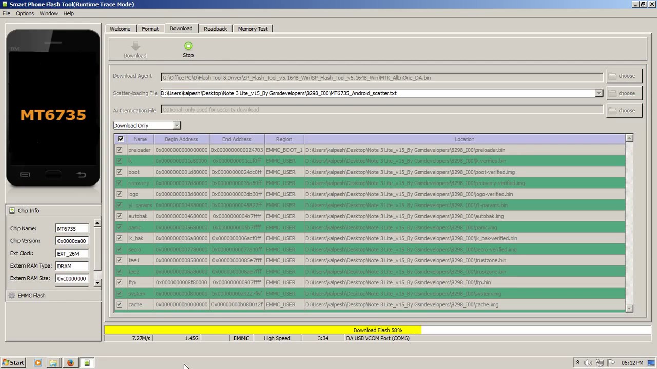 Coolpad Note 3 Lite 8289-i00 Flashing With Sp Flash Tool