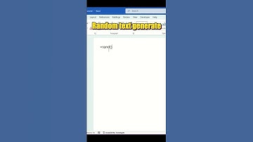 Random Text Generate in MS WORD |