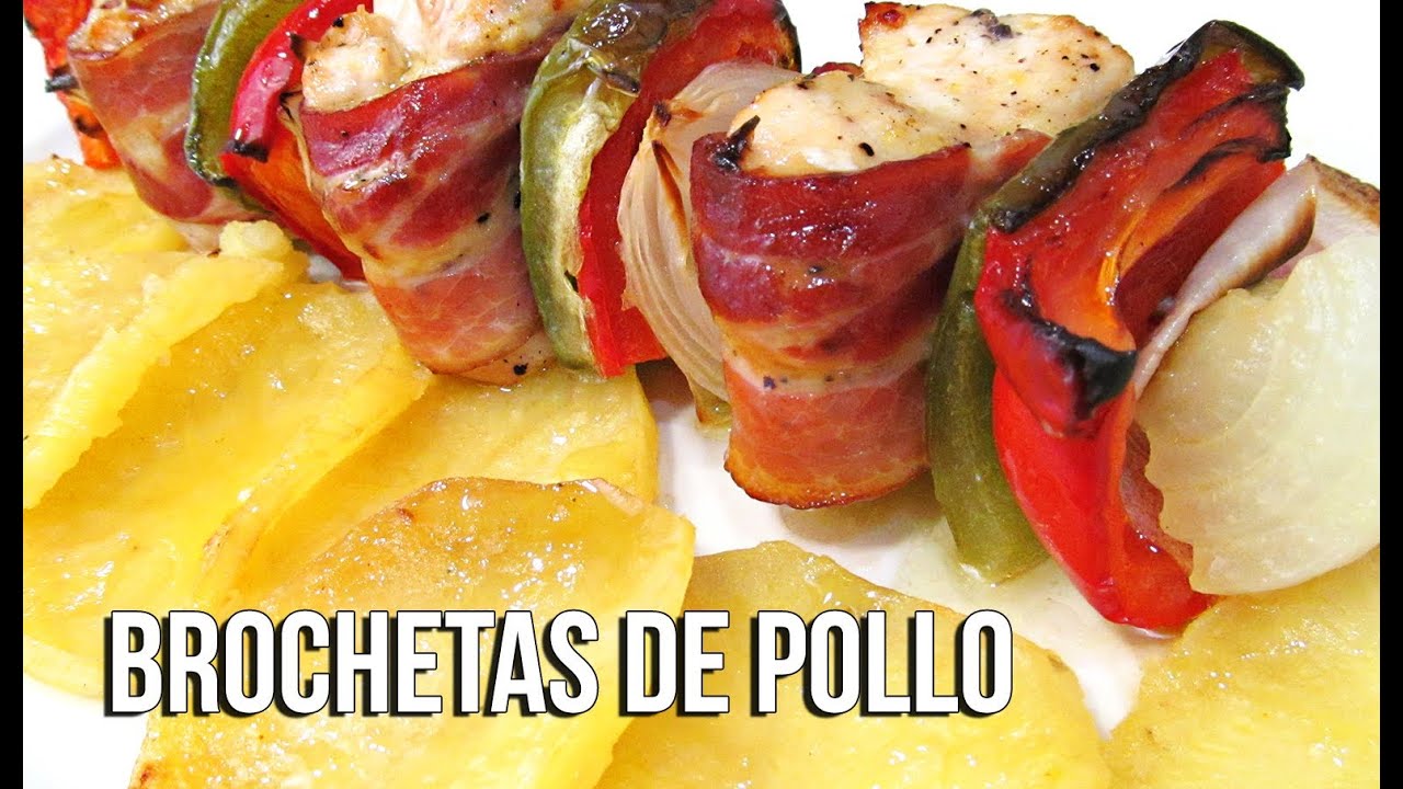 Brochetas de pollo al horno