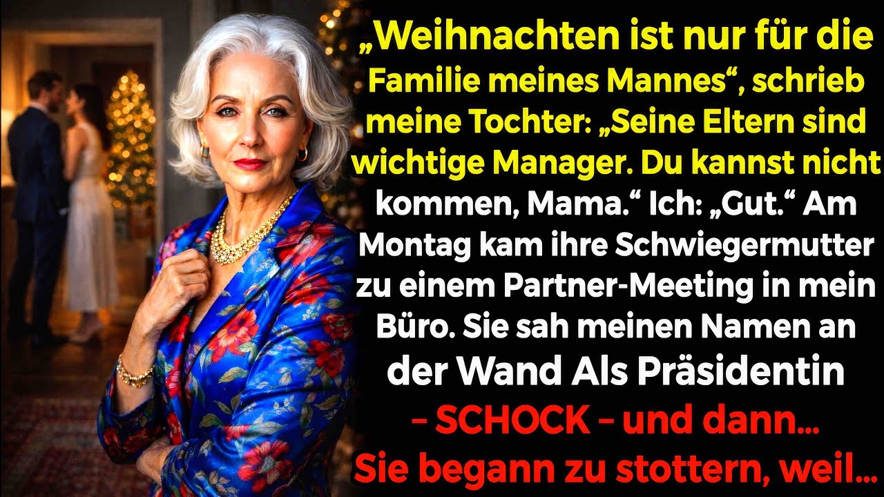 Meine Tochter schrieb: „Komm nicht zu Weihnachten, seine Eltern sind Elite“ – bis…