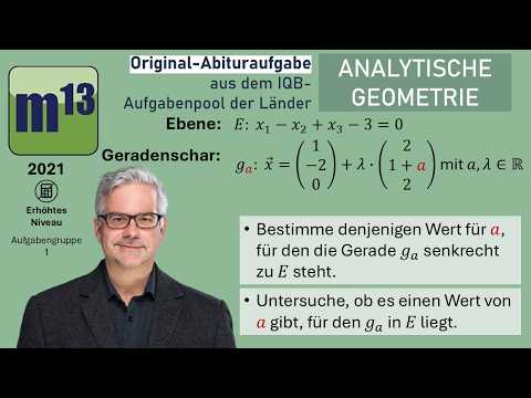 Vorschaubild: 2021 - ANALYTISCHE GEOMETRIE - OHimi - erhöhtes Niveau - Aufgabengruppe 1